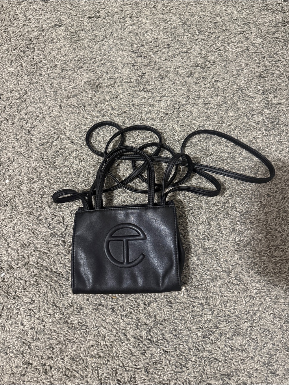 Telfar Black Small Bag with Embossed Logo